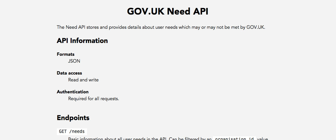 GDS's Need API application running locally in devleopment mode